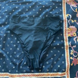 Aerie High-cut High-waisted Cheeky Bikini Bottoms — Black Size Medium